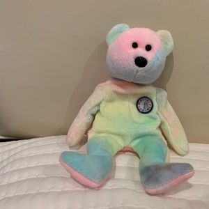 Beanie Baby Rainbow Tie Dye Bear